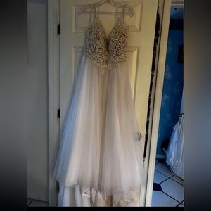 Beautiful wedding dress with longer train